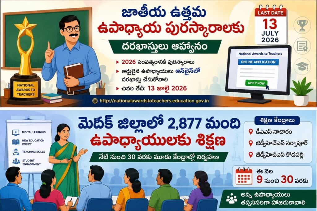 జాతీయ ఉత్తమ ఉపాధ్యాయ పురస్కారాలకు దరఖాస్తులు ఆహ్వానం
