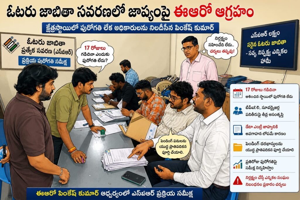 ఓటరు జాబితా సవరణలో జాప్యంపై ఈఆర్వో ఆగ్రహం