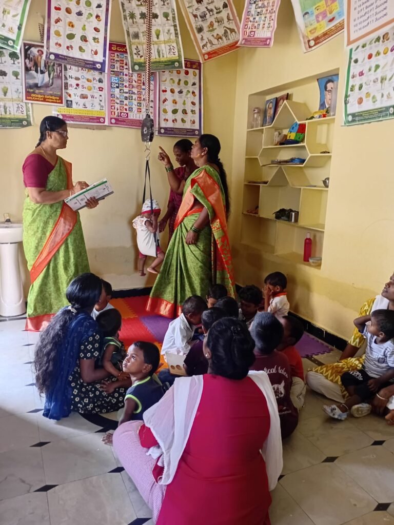 రెండు,మూడు, అంగన్వాడి సెంటర్లో తల్లిపాల కార్యక్రమం,